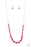 Stratosphere Sparkle Red Necklace-Jewelry-Paparazzi Accessories-Ericka C Wise, $5 Jewelry Paparazzi accessories jewelry ericka champion wise elite consultant life of the party fashion fix lead and nickel free florida palm bay melbourne