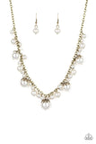 Uptown Pearls Brass Necklace-Jewelry-Paparazzi Accessories-Ericka C Wise, $5 Jewelry Paparazzi accessories jewelry ericka champion wise elite consultant life of the party fashion fix lead and nickel free florida palm bay melbourne