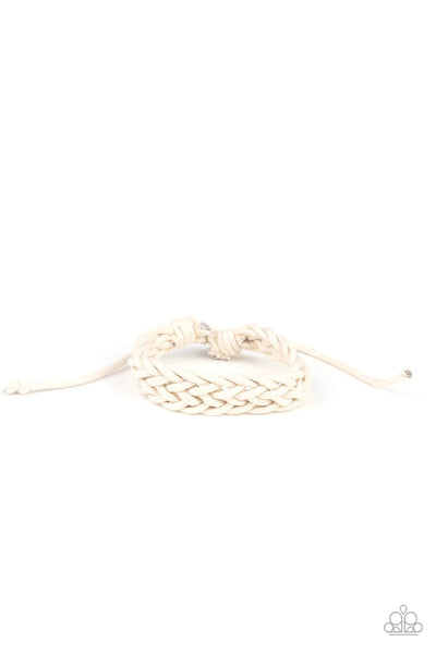 Braid Raise White Urban Bracelet-Jewelry-Paparazzi Accessories-Ericka C Wise, $5 Jewelry Paparazzi accessories jewelry ericka champion wise elite consultant life of the party fashion fix lead and nickel free florida palm bay melbourne