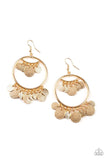 All Chime High Gold Earrings-Jewelry-Paparazzi Accessories-Ericka C Wise, $5 Jewelry Paparazzi accessories jewelry ericka champion wise elite consultant life of the party fashion fix lead and nickel free florida palm bay melbourne