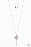 Unlocked Pink Necklace-Jewelry-Paparazzi Accessories-Ericka C Wise, $5 Jewelry Paparazzi accessories jewelry ericka champion wise elite consultant life of the party fashion fix lead and nickel free florida palm bay melbourne