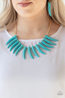 Tusk Tundra Blue Necklace-Jewelry-Ericka C Wise, $5 Jewelry-Ericka C Wise, $5 Jewelry Paparazzi accessories jewelry ericka champion wise elite consultant life of the party fashion fix lead and nickel free florida palm bay melbourne