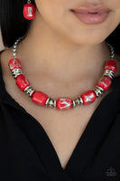 Girl Grit Red Necklace-Jewelry-Paparazzi Accessories-Ericka C Wise, $5 Jewelry Paparazzi accessories jewelry ericka champion wise elite consultant life of the party fashion fix lead and nickel free florida palm bay melbourne