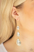 Metro Momentum Gold Earring-Jewelry-Paparazzi Accessories-Ericka C Wise, $5 Jewelry Paparazzi accessories jewelry ericka champion wise elite consultant life of the party fashion fix lead and nickel free florida palm bay melbourne