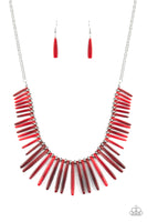 Out of My Element Red Necklace-Jewelry-Paparazzi Accessories-Ericka C Wise, $5 Jewelry Paparazzi accessories jewelry ericka champion wise elite consultant life of the party fashion fix lead and nickel free florida palm bay melbourne