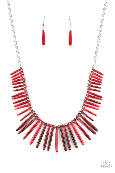 Out of My Element Red Necklace-Jewelry-Paparazzi Accessories-Ericka C Wise, $5 Jewelry Paparazzi accessories jewelry ericka champion wise elite consultant life of the party fashion fix lead and nickel free florida palm bay melbourne