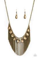 Bragging Rights Brass Necklace-Jewelry-Paparazzi Accessories-Ericka C Wise, $5 Jewelry Paparazzi accessories jewelry ericka champion wise elite consultant life of the party fashion fix lead and nickel free florida palm bay melbourne