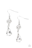 Graceful Glimmer White Earrings-Jewelry-Paparazzi Accessories-Ericka C Wise, $5 Jewelry Paparazzi accessories jewelry ericka champion wise elite consultant life of the party fashion fix lead and nickel free florida palm bay melbourne