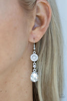 Graceful Glimmer White Earrings-Jewelry-Paparazzi Accessories-Ericka C Wise, $5 Jewelry Paparazzi accessories jewelry ericka champion wise elite consultant life of the party fashion fix lead and nickel free florida palm bay melbourne