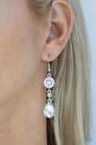 Graceful Glimmer White Earrings-Jewelry-Paparazzi Accessories-Ericka C Wise, $5 Jewelry Paparazzi accessories jewelry ericka champion wise elite consultant life of the party fashion fix lead and nickel free florida palm bay melbourne