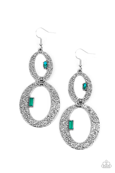 Oval and Oval Green Earrings-Jewelry-Paparazzi Accessories-Ericka C Wise, $5 Jewelry Paparazzi accessories jewelry ericka champion wise elite consultant life of the party fashion fix lead and nickel free florida palm bay melbourne