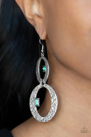 Oval and Oval Green Earrings-Jewelry-Paparazzi Accessories-Ericka C Wise, $5 Jewelry Paparazzi accessories jewelry ericka champion wise elite consultant life of the party fashion fix lead and nickel free florida palm bay melbourne