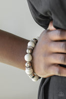 Ruling Class Radiance White Bracelet- Paparazzi Accessories-Jewelry-Paparazzi Accessories-Ericka C Wise, $5 Jewelry Paparazzi accessories jewelry ericka champion wise elite consultant life of the party fashion fix lead and nickel free florida palm bay melbourne