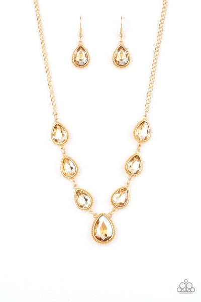 Socialite Social Gold Necklace-Jewelry-Paparazzi Accessories-Ericka C Wise, $5 Jewelry Paparazzi accessories jewelry ericka champion wise elite consultant life of the party fashion fix lead and nickel free florida palm bay melbourne