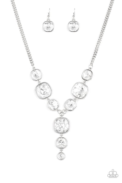 Legendary Luster White Necklace-Jewelry-Paparazzi Accessories-Ericka C Wise, $5 Jewelry Paparazzi accessories jewelry ericka champion wise elite consultant life of the party fashion fix lead and nickel free florida palm bay melbourne