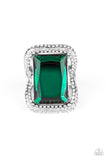Deluxe Decadence Green Ring-Jewelry-Paparazzi Accessories-Ericka C Wise, $5 Jewelry Paparazzi accessories jewelry ericka champion wise elite consultant life of the party fashion fix lead and nickel free florida palm bay melbourne