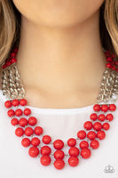 A La Vogue Red Necklace-Jewelry-Paparazzi Accessories-Ericka C Wise, $5 Jewelry Paparazzi accessories jewelry ericka champion wise elite consultant life of the party fashion fix lead and nickel free florida palm bay melbourne