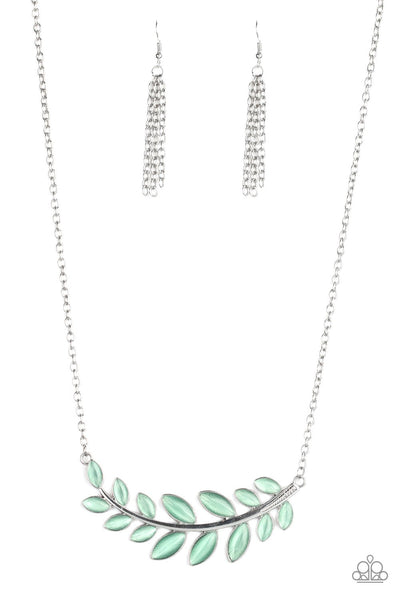 Frosted Foliage Green Necklace-Jewelry-Paparazzi Accessories-Ericka C Wise, $5 Jewelry Paparazzi accessories jewelry ericka champion wise elite consultant life of the party fashion fix lead and nickel free florida palm bay melbourne
