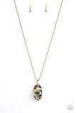 Gemstone Grandeur Gold Necklace-Jewelry-Paparazzi Accessories-Ericka C Wise, $5 Jewelry Paparazzi accessories jewelry ericka champion wise elite consultant life of the party fashion fix lead and nickel free florida palm bay melbourne