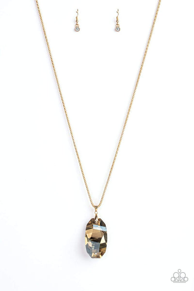 Gemstone Grandeur Gold Necklace-Jewelry-Paparazzi Accessories-Ericka C Wise, $5 Jewelry Paparazzi accessories jewelry ericka champion wise elite consultant life of the party fashion fix lead and nickel free florida palm bay melbourne