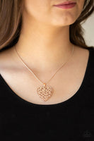 Look Into Your Heart Rose Gold Necklace-Jewelry-Paparazzi Accessories-Ericka C Wise, $5 Jewelry Paparazzi accessories jewelry ericka champion wise elite consultant life of the party fashion fix lead and nickel free florida palm bay melbourne
