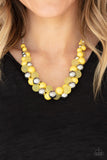 Bubbly Brilliance Yellow Necklace-Jewelry-Paparazzi Accessories-Ericka C Wise, $5 Jewelry Paparazzi accessories jewelry ericka champion wise elite consultant life of the party fashion fix lead and nickel free florida palm bay melbourne