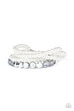 Refined Renegade White Bracelet-Jewelry-Paparazzi Accessories-Ericka C Wise, $5 Jewelry Paparazzi accessories jewelry ericka champion wise elite consultant life of the party fashion fix lead and nickel free florida palm bay melbourne