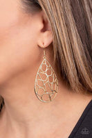 Reshaped Radiance Gold Earrings-Jewelry-Paparazzi Accessories-Ericka C Wise, $5 Jewelry Paparazzi accessories jewelry ericka champion wise elite consultant life of the party fashion fix lead and nickel free florida palm bay melbourne