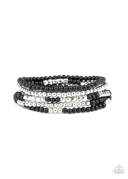 Stacked Showcase Black Bracelet-Jewelry-Paparazzi Accessories-Ericka C Wise, $5 Jewelry Paparazzi accessories jewelry ericka champion wise elite consultant life of the party fashion fix lead and nickel free florida palm bay melbourne