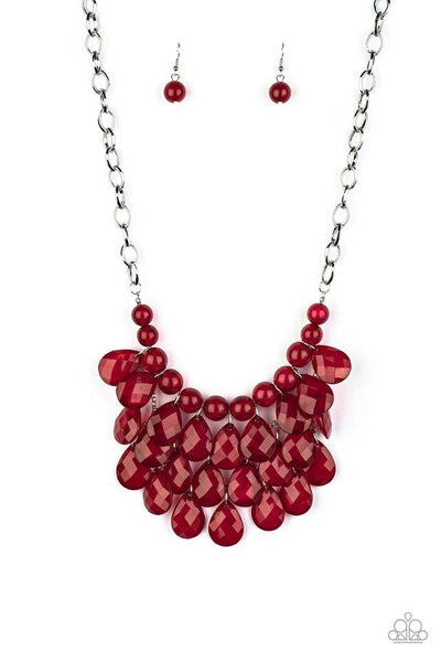 Sorry to Burst Your Bubble Red Necklace-Jewelry-Paparazzi Accessories-Ericka C Wise, $5 Jewelry Paparazzi accessories jewelry ericka champion wise elite consultant life of the party fashion fix lead and nickel free florida palm bay melbourne