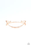 Bend Over Backward Rose Gold Bracelet-Jewelry-Paparazzi Accessories-Ericka C Wise, $5 Jewelry Paparazzi accessories jewelry ericka champion wise elite consultant life of the party fashion fix lead and nickel free florida palm bay melbourne