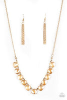 Catch a Fallen Star Gold Necklace-Jewelry-Paparazzi Accessories-Ericka C Wise, $5 Jewelry Paparazzi accessories jewelry ericka champion wise elite consultant life of the party fashion fix lead and nickel free florida palm bay melbourne