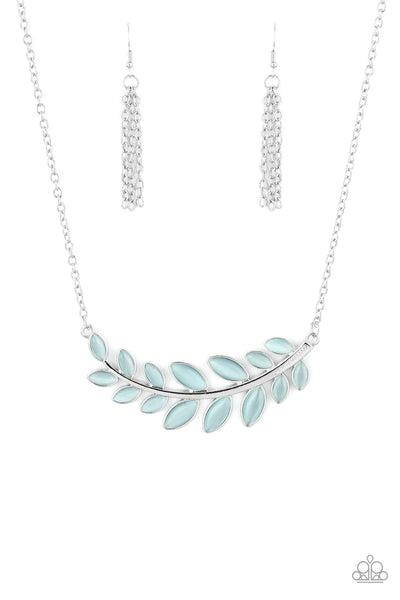 Frosted Foliage Blue Necklace-Paparazzi Accessories-Ericka C Wise, $5 Jewelry Paparazzi accessories jewelry ericka champion wise elite consultant life of the party fashion fix lead and nickel free florida palm bay melbourne