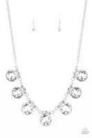 Glow Getter Glamour White Necklace-Jewelry-Paparazzi Accessories-Ericka C Wise, $5 Jewelry Paparazzi accessories jewelry ericka champion wise elite consultant life of the party fashion fix lead and nickel free florida palm bay melbourne