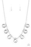 Glow Getter Glamour White Necklace-Jewelry-Paparazzi Accessories-Ericka C Wise, $5 Jewelry Paparazzi accessories jewelry ericka champion wise elite consultant life of the party fashion fix lead and nickel free florida palm bay melbourne