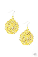 Floral Affair Yellow Earrings-Jewelry-Paparazzi Accessories-Ericka C Wise, $5 Jewelry Paparazzi accessories jewelry ericka champion wise elite consultant life of the party fashion fix lead and nickel free florida palm bay melbourne