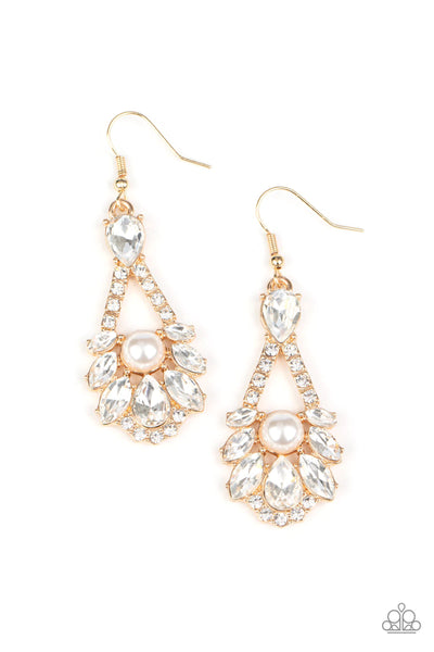 Prismatic Presence Gold Earrings-Jewelry-Paparazzi Accessories-Ericka C Wise, $5 Jewelry Paparazzi accessories jewelry ericka champion wise elite consultant life of the party fashion fix lead and nickel free florida palm bay melbourne