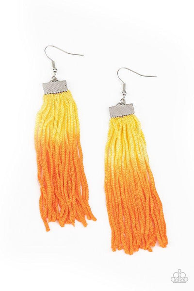 Dual Emersion Yellow Earrings-Jewelry-Paparazzi Accessories-Ericka C Wise, $5 Jewelry Paparazzi accessories jewelry ericka champion wise elite consultant life of the party fashion fix lead and nickel free florida palm bay melbourne