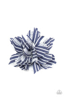 Stripe for the Picking Blue Hair Clip-Jewelry-Paparazzi Accessories-Ericka C Wise, $5 Jewelry Paparazzi accessories jewelry ericka champion wise elite consultant life of the party fashion fix lead and nickel free florida palm bay melbourne