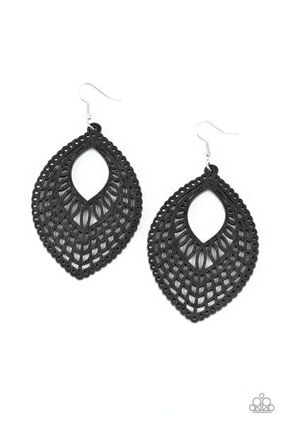 One Beach At A Time Black Earrings-Jewelry-Paparazzi Accessories-Ericka C Wise, $5 Jewelry Paparazzi accessories jewelry ericka champion wise elite consultant life of the party fashion fix lead and nickel free florida palm bay melbourne