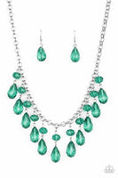 Crystal Enchantment Green Necklace-Jewelry-Paparazzi Accessories-Ericka C Wise, $5 Jewelry Paparazzi accessories jewelry ericka champion wise elite consultant life of the party fashion fix lead and nickel free florida palm bay melbourne