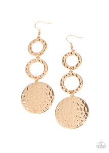 Blooming Baubles Gold Earrings-Jewelry-Paparazzi Accessories-Ericka C Wise, $5 Jewelry Paparazzi accessories jewelry ericka champion wise elite consultant life of the party fashion fix lead and nickel free florida palm bay melbourne
