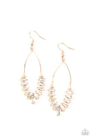 Me, Myself and ICE Gold Earrings-Jewelry-Paparazzi Accessories-Ericka C Wise, $5 Jewelry Paparazzi accessories jewelry ericka champion wise elite consultant life of the party fashion fix lead and nickel free florida palm bay melbourne
