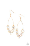 Me, Myself and ICE Gold Earrings-Jewelry-Paparazzi Accessories-Ericka C Wise, $5 Jewelry Paparazzi accessories jewelry ericka champion wise elite consultant life of the party fashion fix lead and nickel free florida palm bay melbourne