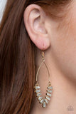 Me, Myself and ICE Gold Earrings-Jewelry-Paparazzi Accessories-Ericka C Wise, $5 Jewelry Paparazzi accessories jewelry ericka champion wise elite consultant life of the party fashion fix lead and nickel free florida palm bay melbourne