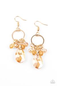 Unapologetic Glow Gold Earrings-Jewelry-Paparazzi Accessories-Ericka C Wise, $5 Jewelry Paparazzi accessories jewelry ericka champion wise elite consultant life of the party fashion fix lead and nickel free florida palm bay melbourne
