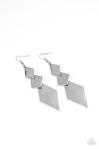 Danger Ahead Silver Earrings-Jewelry-Paparazzi Accessories-Ericka C Wise, $5 Jewelry Paparazzi accessories jewelry ericka champion wise elite consultant life of the party fashion fix lead and nickel free florida palm bay melbourne