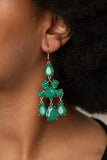Afterglow Glamour Green Earrings-Jewelry-Paparazzi Accessories-Ericka C Wise, $5 Jewelry Paparazzi accessories jewelry ericka champion wise elite consultant life of the party fashion fix lead and nickel free florida palm bay melbourne