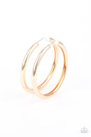 Curve Ball Gold Hoop Earrings-Jewelry-Paparazzi Accessories-Ericka C Wise, $5 Jewelry Paparazzi accessories jewelry ericka champion wise elite consultant life of the party fashion fix lead and nickel free florida palm bay melbourne