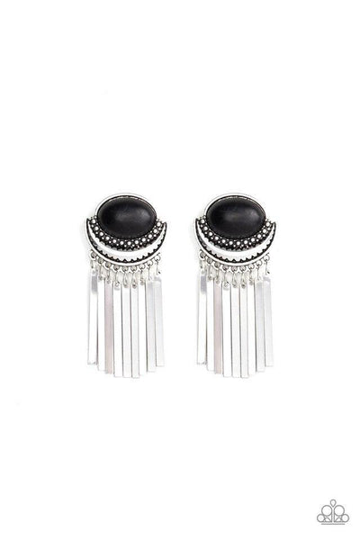 Monsoon Season Black Earrings-Jewelry-Paparazzi Accessories-Ericka C Wise, $5 Jewelry Paparazzi accessories jewelry ericka champion wise elite consultant life of the party fashion fix lead and nickel free florida palm bay melbourne